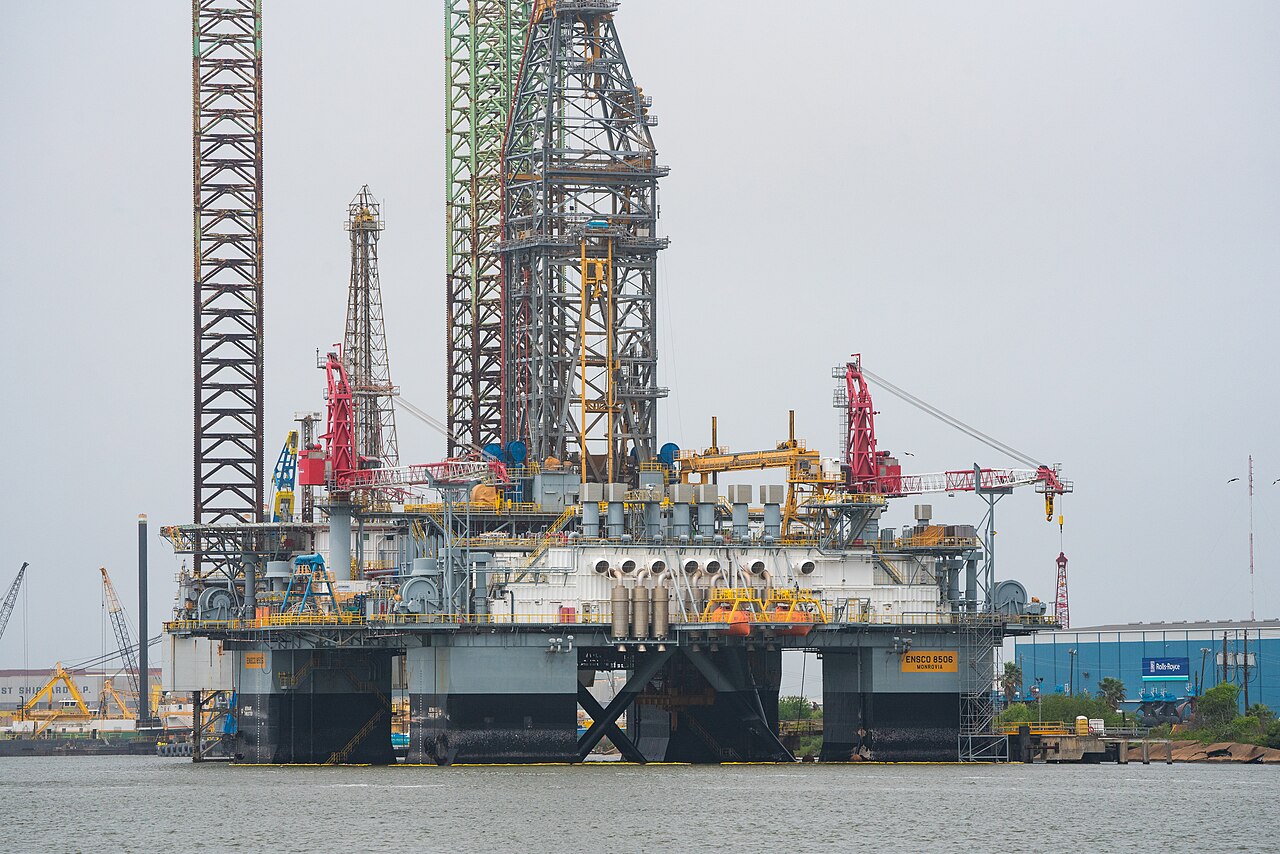 ENSCO 8506 offshore semi-submersible drilling rig in the Port of Galveston